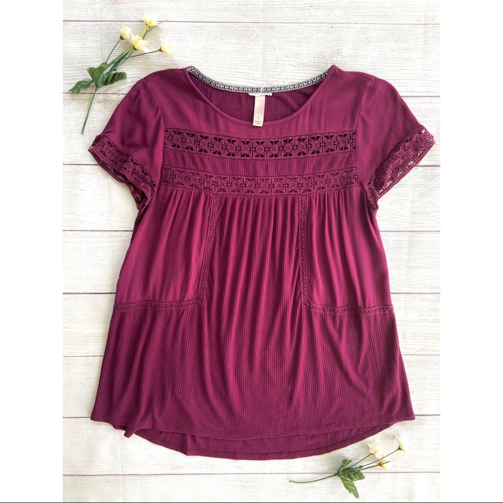 Knit Ribbed Short Sleeve Top